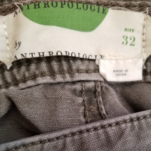 Anthropologie The Wanderer Floral Beaded Olive Green Utility Cargo Pants size 32 - Picture 8 of 10
